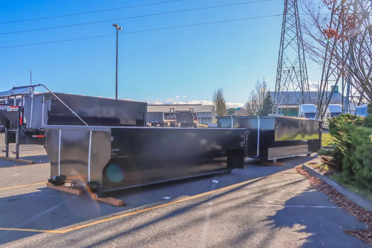 Roll-off dumpster ready for waste disposal at job site for Estate Cleanout Dumpster Rental in Lodi